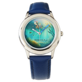 Relógio Nome Personalizado Tartaruga Coca-Cola Crianças de