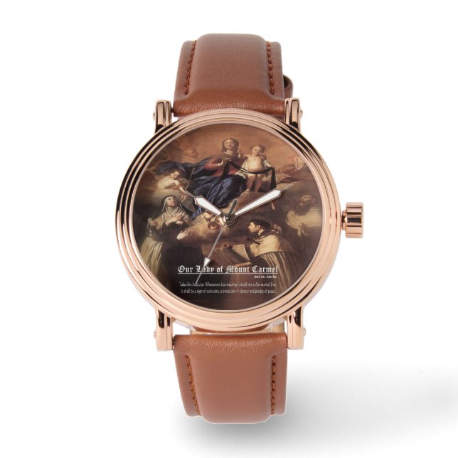 Relógio Nossa Senhora do Monte Carmel Prayer (Frente)