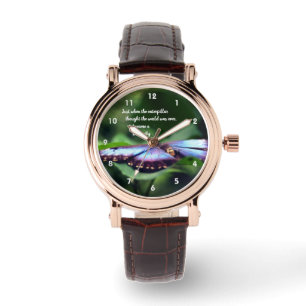 Relógio Nova citação Inspirativa de Borboleta de Começo