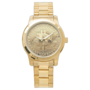 Relógio Novo Bitmoney Dourado Oversize Watch