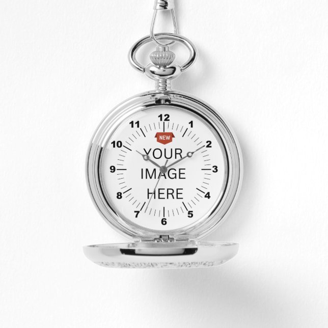 Relógio NOVO! Silver Pocket Watch - Personalizado (Frente)