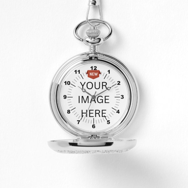 Relógio NOVO! Silver Pocket Watch - Personalizado (adicion (Frente)