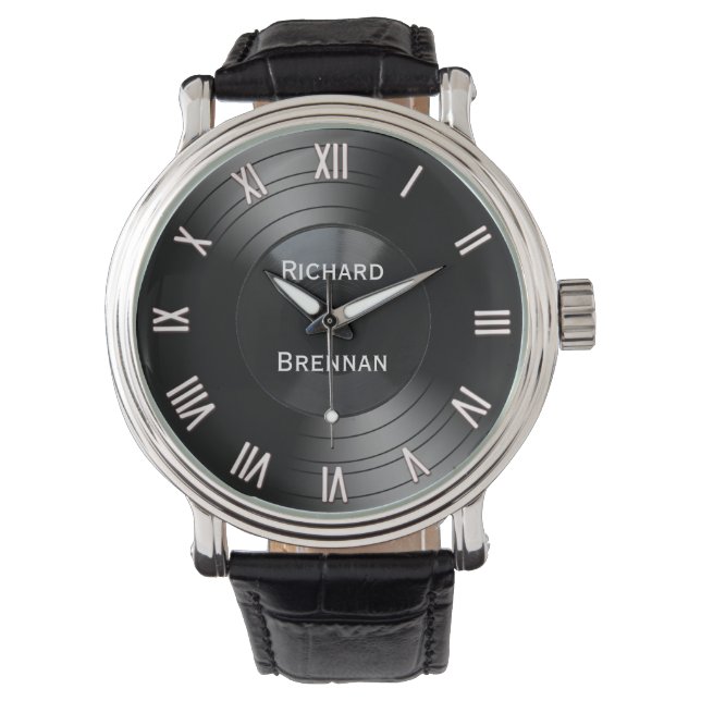 Relógio Numerações romanas personalizadas do álbum Novelty (Frente)