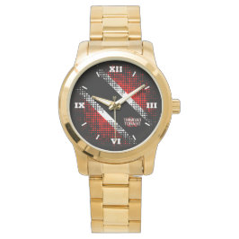 Relógio Numerais romanos Abstrato Trinidad e Tobago Flag