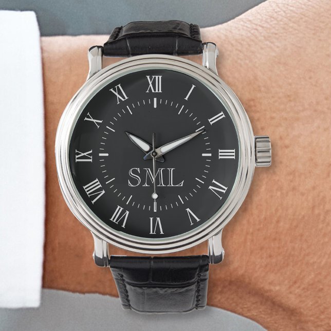 Relógio Número Romano de Iniciais Personalizados Personali (Criador carregado)