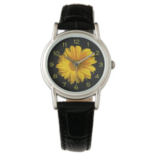 Relógio Números Amarelos Sunflower Mulheres