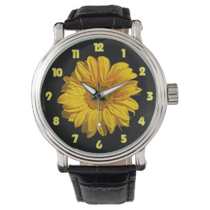 Relógio Números de Gordura Amarelo Sunflower wacna
