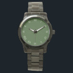 Relógio Números romanos de script branco no formato verde<br><div class="desc">White Script Roman Numbers On Green Womens Watch Design © Trinkets e coisas 2017 - AHP Design. Todos os Direitos Reservados.</div>