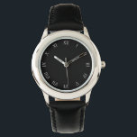 Relógio Números romanos de script branco no wacnt preto<br><div class="desc">White Script Roman Numbers On Black Kids Watch Design © Trinkets and Things 2017 - AHP Design. Todos os Direitos Reservados.</div>