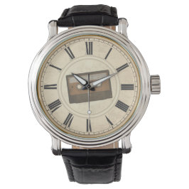 RELÓGIO NÚMEROS ROMANOS RÚSTICOS FITA DE CASSETE ÚNICA