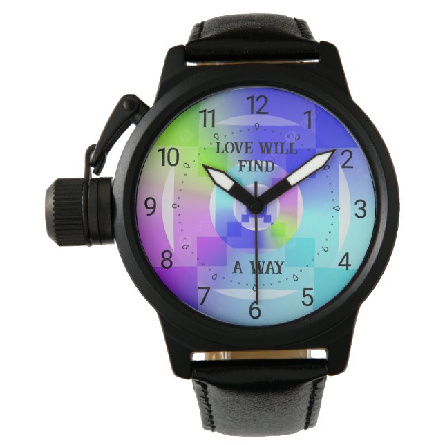 Relógio O Amor Encontrará Uma Maneira Opalescente De Padrõ (Frente)
