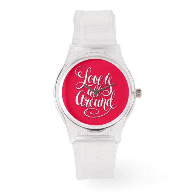 Relógio O Amor Está Tudo Em Torno Da Letra Rosa (Frente)