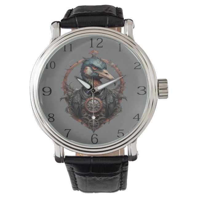 Relógio "O Bico de Ferro: Um Ibis Steampunk" (Frente)