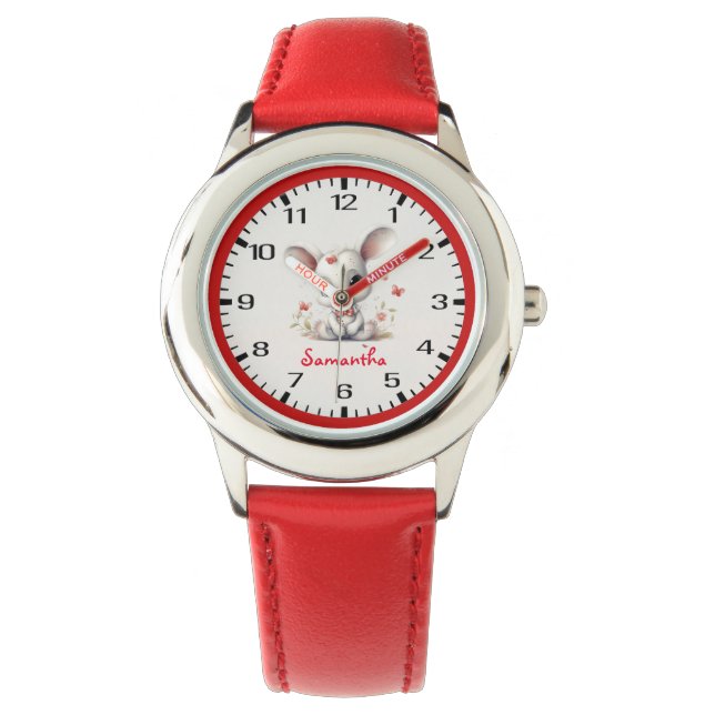 Relógio O Coelhinho Mais Corajoso De Todos! Com Borboletas (Frente)