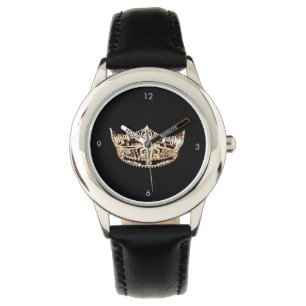 Relógio O estilo da Miss América Crown Black Watch
