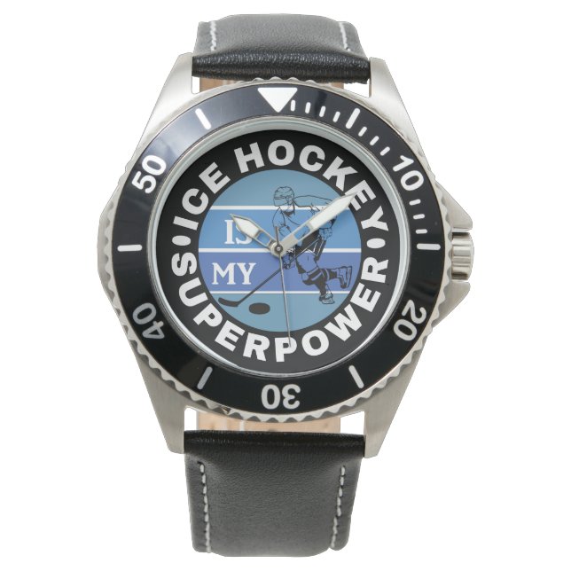 Relógio O Hóquei No Gelo É A Minha Superpotência (Frente)