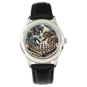 Relógio O jogo de cavaleiros - xadrez encontra fantasia