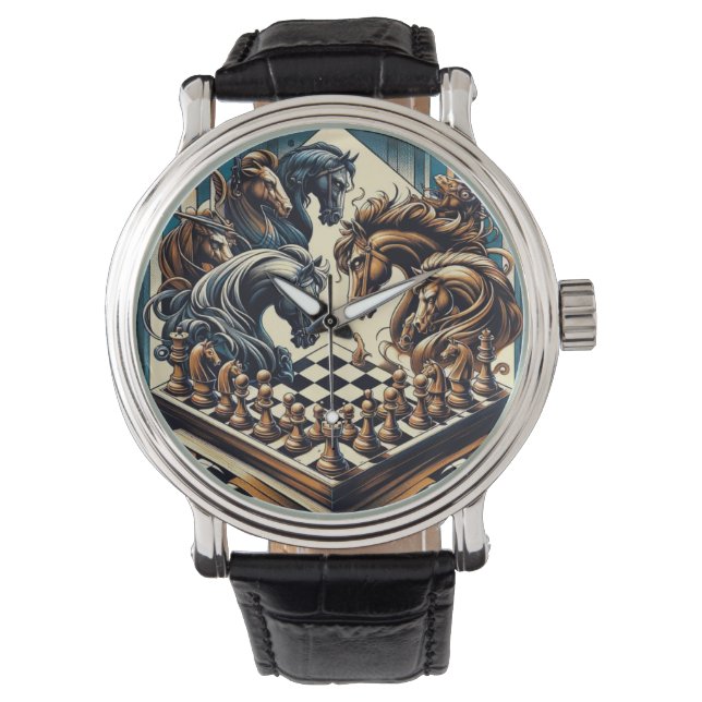 Relógio O jogo de cavaleiros - xadrez encontra fantasia (Frente)
