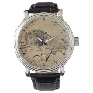 Relógio O LÍON CAPE DEITADO, Monograma Sepia Castanho