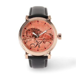 Relógio O LÍON CAPE DEITADO,Monograma Vermelho Antigo