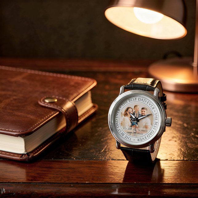 Relógio O melhor Pai já moderno da foto clássica (Criador carregado)