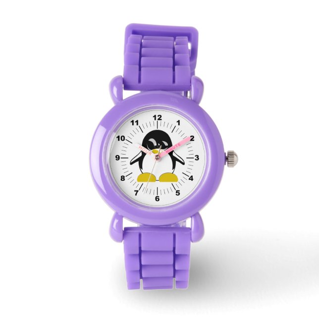 Relógio O Penguin Red Glitter Watch (Frente)