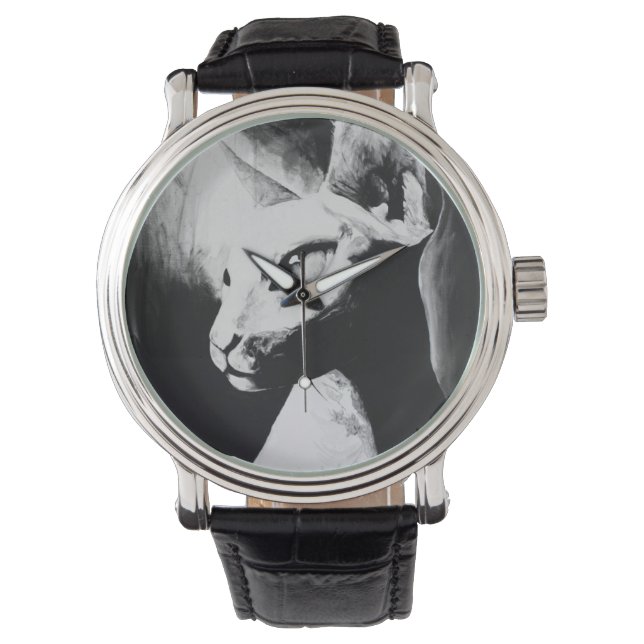 Relógio O Sphynx Cat Feline Original Art Watch (Frente)