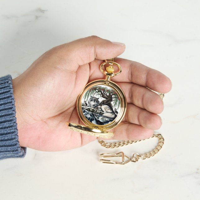 Relógio Oásis da Família Serene Wolf em Natureza Idílica (Mão)