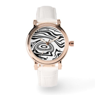 Relógio Observatório de Ondas Pretas e Brancas