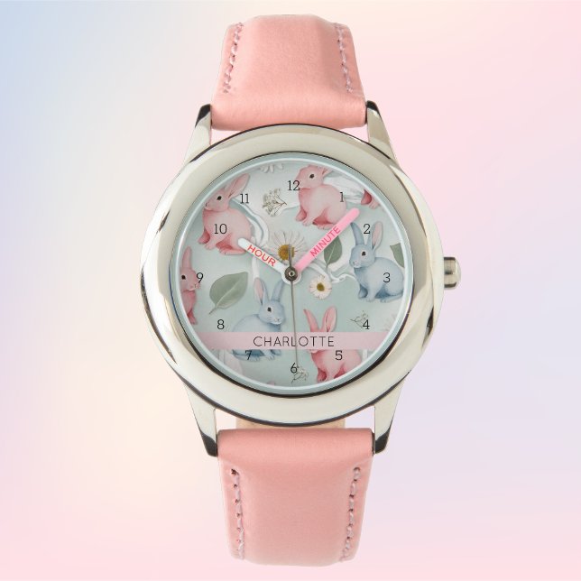Relógio Observatório Personalizado de Crianças de Páscoa (Personalized Easter Bunny Kids' Watch)