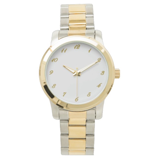 Relógio Observe os números Dourados da face Modelo (Frente)