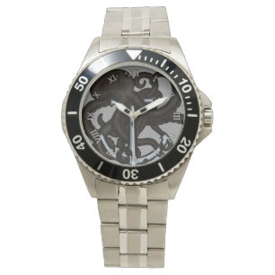 Relógio Octopus Negro Sobre Âncora