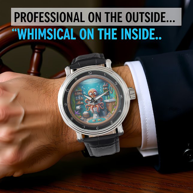 Relógio Octopus Whimsic no Toilet Clock Engraçado (Criador carregado)