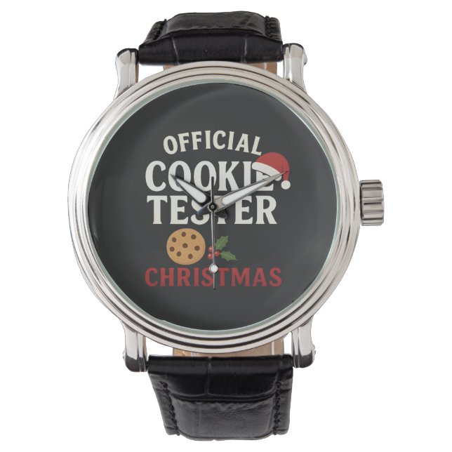 Relógio Official Cookie Tester Christmas Tee (Frente)