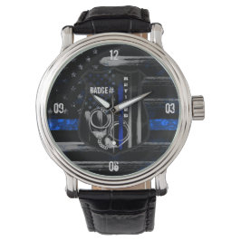 Relógio Oficial aposentado - Blue Line Leather Watch
