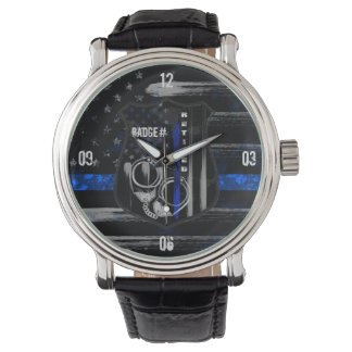 Relógio Oficial aposentado - Blue Line Leather Watch