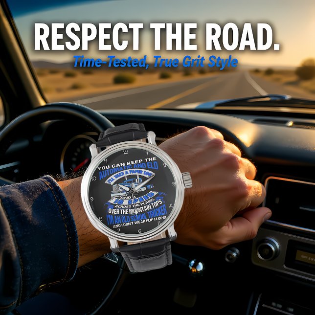 Relógio Old School Trucker: No Flip-Flops! (Criador carregado)
