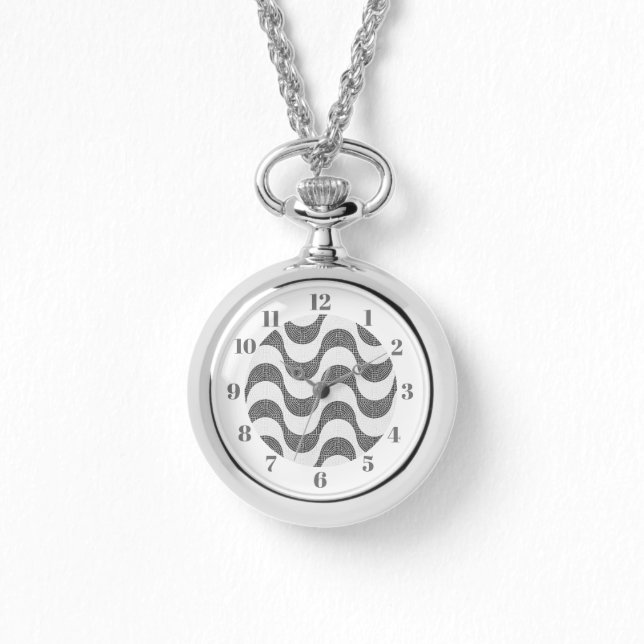 Relógio Ondas brancas e pretas de pedra calcária portugues (Frente)