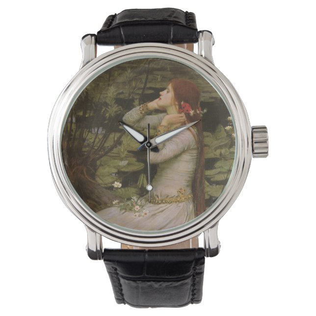 Relógio Ophelia de Pond por John William Waterhouse (Frente)