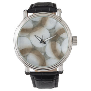 Relógio Orbos brancos e Círculos castanhos