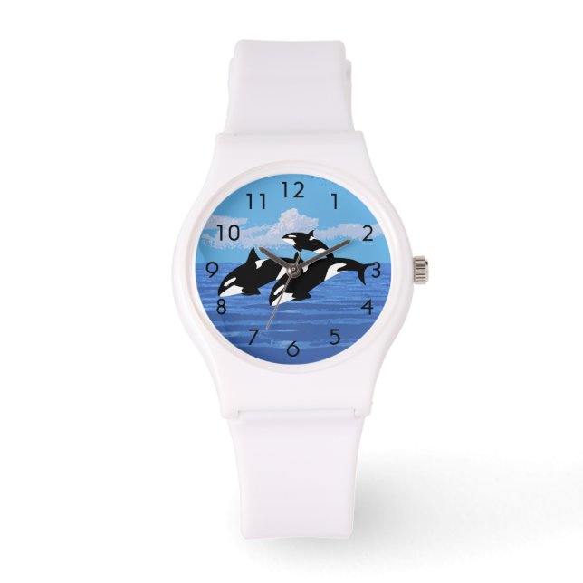 Relógio Orcas Custom Sporty White Silicon Watch (Frente)