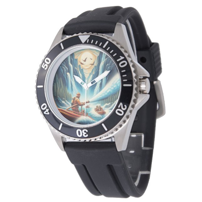 Relógio Os bombeiros carregados no barco (Angular)