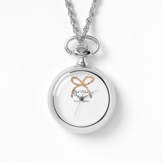 Relógio Ouro arco brilho melhor mãe que nunca adicionou no (Frente)