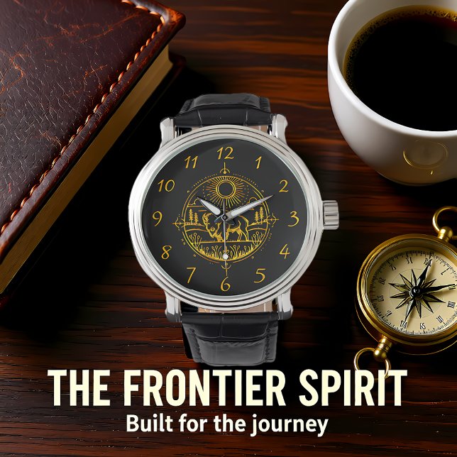 Relógio Ouro Bison em um panorama pitoresco (Criador carregado)