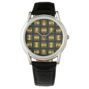 Relógio Ouro Lattice Watch Dourado Black