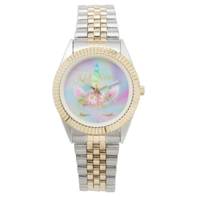 Relógio Ouro Unicorn Rainbow Two Tone Watch (Frente)