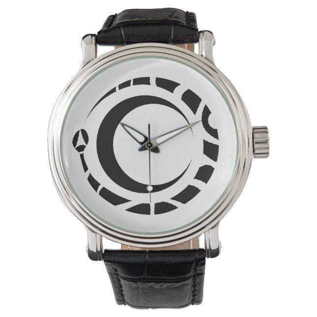 Relógio ouroboros e lua (Frente)