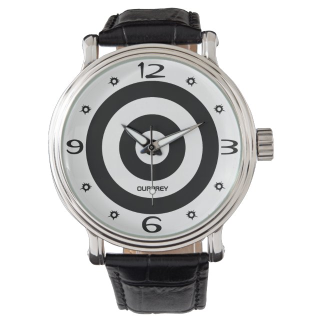 Relógio Ourprey Shoting Target Bullet Holes Timepiece (Frente)