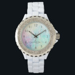 Relógio Padrão Bonito brilhante colorido<br><div class="desc">Histética bonito de fundo brilhante em lindas cores pastel, que você pode personalizar com seu monograma e/ou nome personalizado.</div>