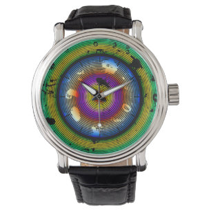 Relógio Padrão de Abstrato de Multicoloração Circular